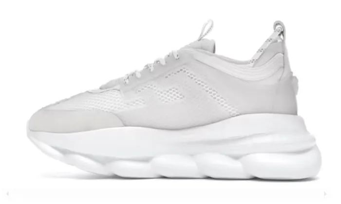 Chain Reaction White Mesh Rubber Suede